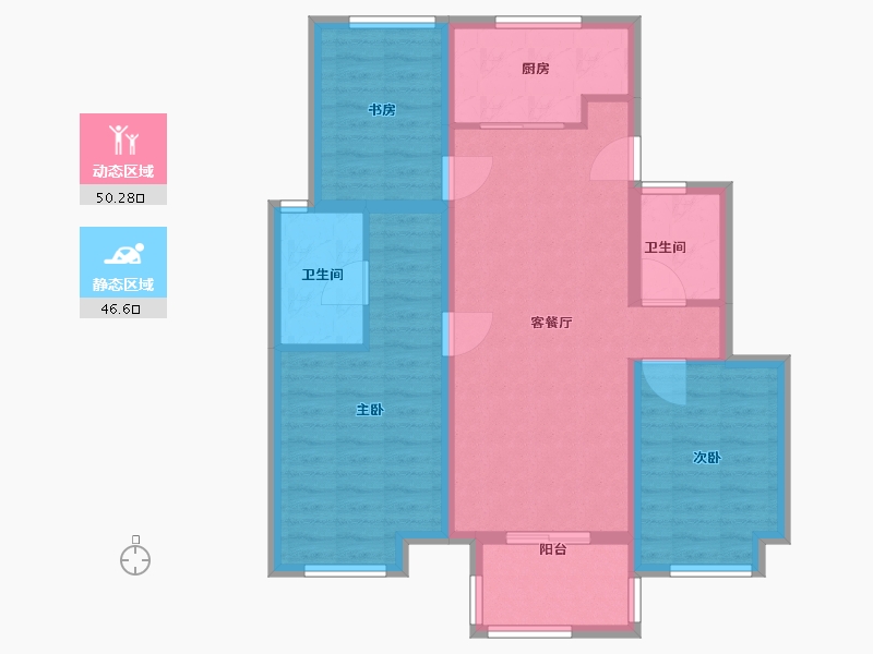 江苏省-扬州市-万科城市之光-86.40-户型库-动静分区