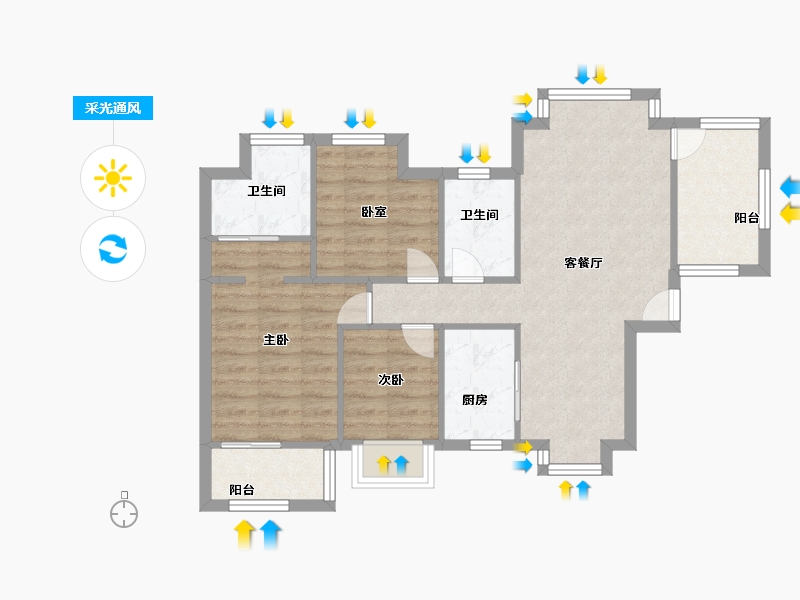 广东省-深圳市-翰岭院-71.20-户型库-采光通风