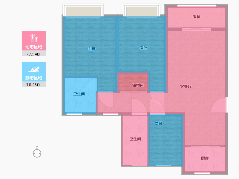 山东省-济南市-鑫苑世家公馆-119.00-户型库-动静分区