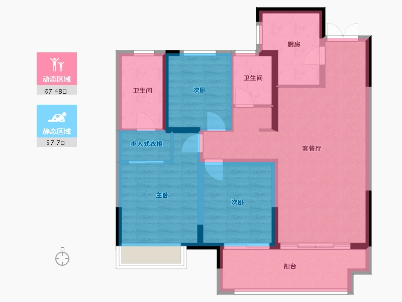 河南省-驻马店市-状元红如意府-93.98-户型库-动静分区