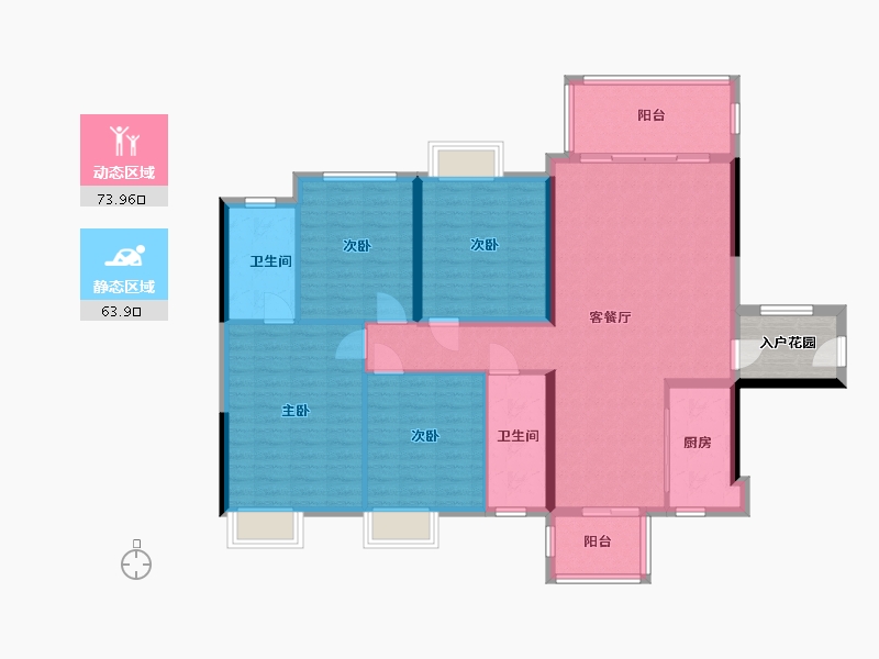 福建省-泉州市-百信-130.00-户型库-动静分区