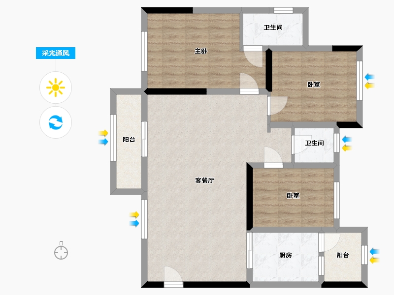 四川省-成都市-和裕印象-107.00-户型库-采光通风