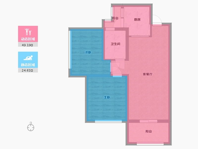 四川省-宜宾市-远达北辰天骄-55.98-户型库-动静分区