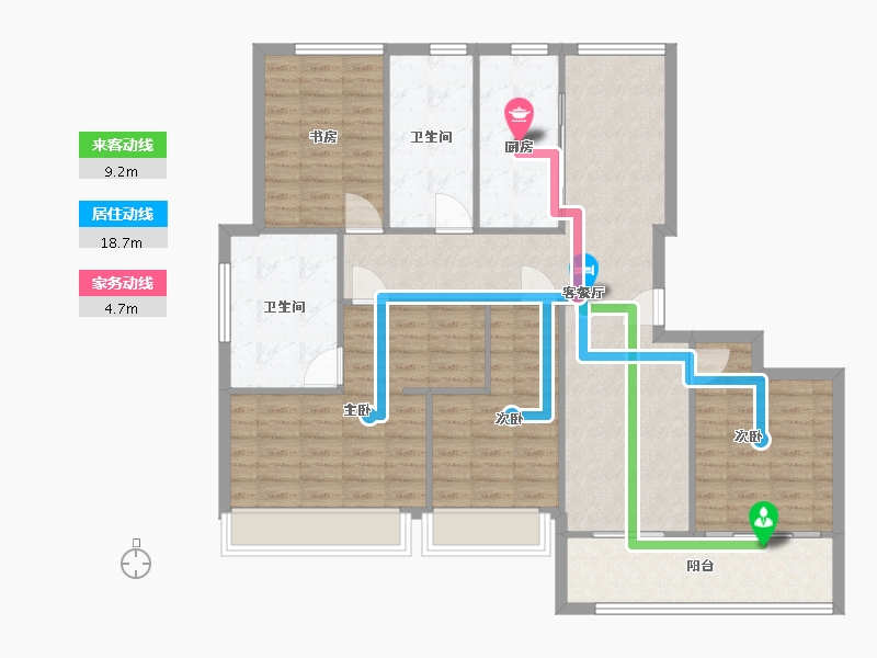 河南省-郑州市-绿城明月滨河-114.96-户型库-动静线