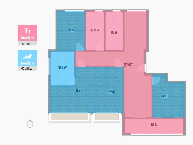 河南省-郑州市-绿城明月滨河-114.96-户型库-动静分区