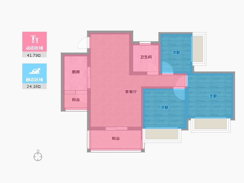 四川省-内江市-翡翠园6期-61.06-户型库-动静分区