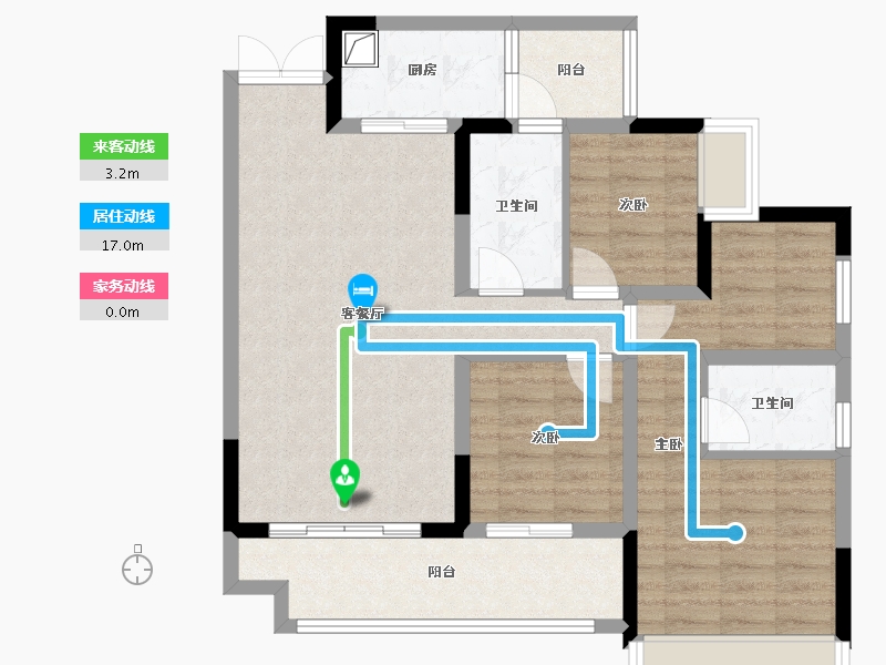 重庆-重庆市-印江府-90.48-户型库-动静线