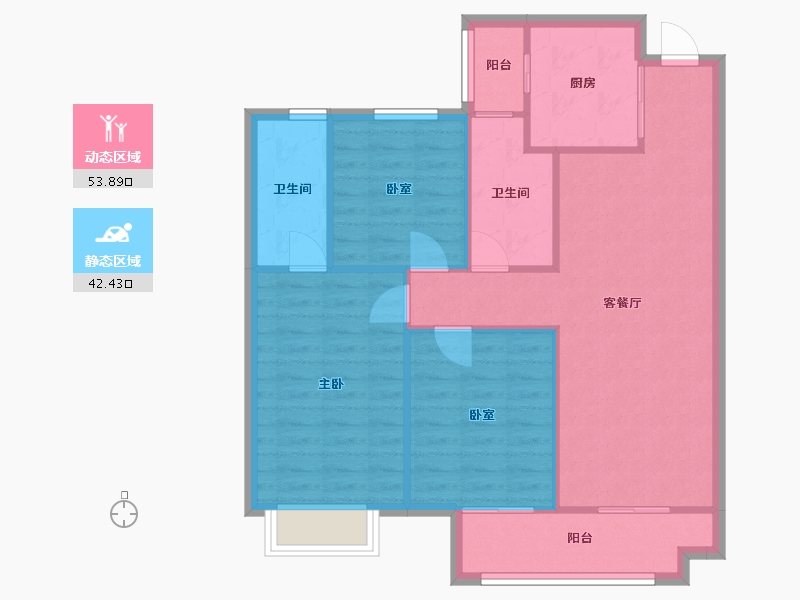 浙江省-金华市-国际数字贸易港-89.60-户型库-动静分区