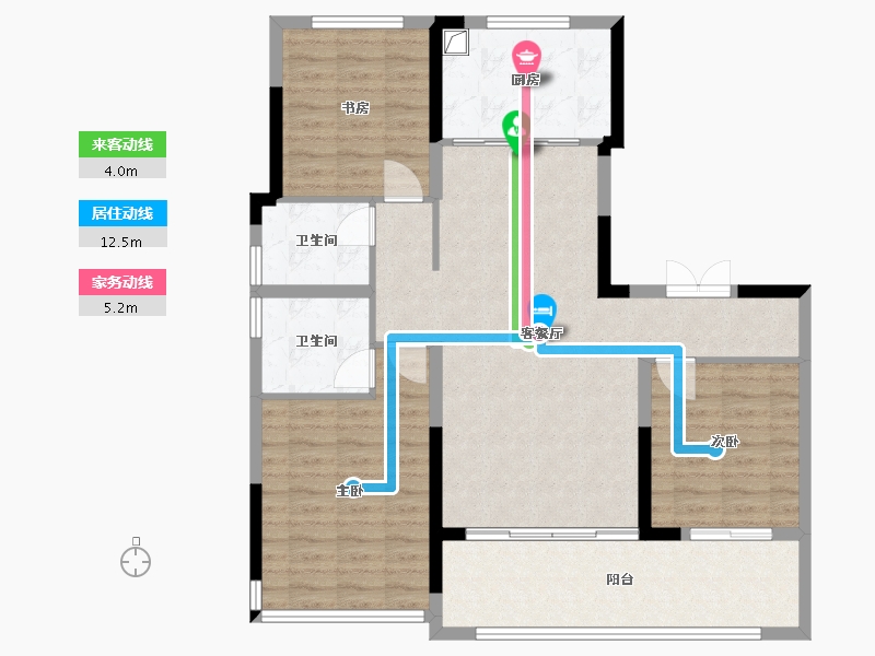 上海-上海市-中央公园-93.00-户型库-动静线