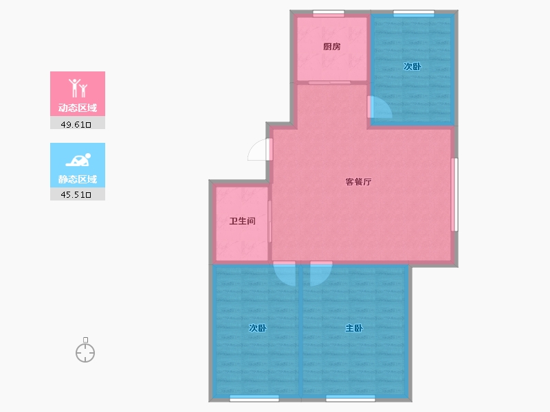 黑龙江省-绥化市-尚品福成二期-95.81-户型库-动静分区