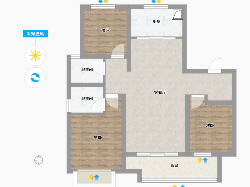 河北省-沧州市-书香学府-92.21-户型库-采光通风