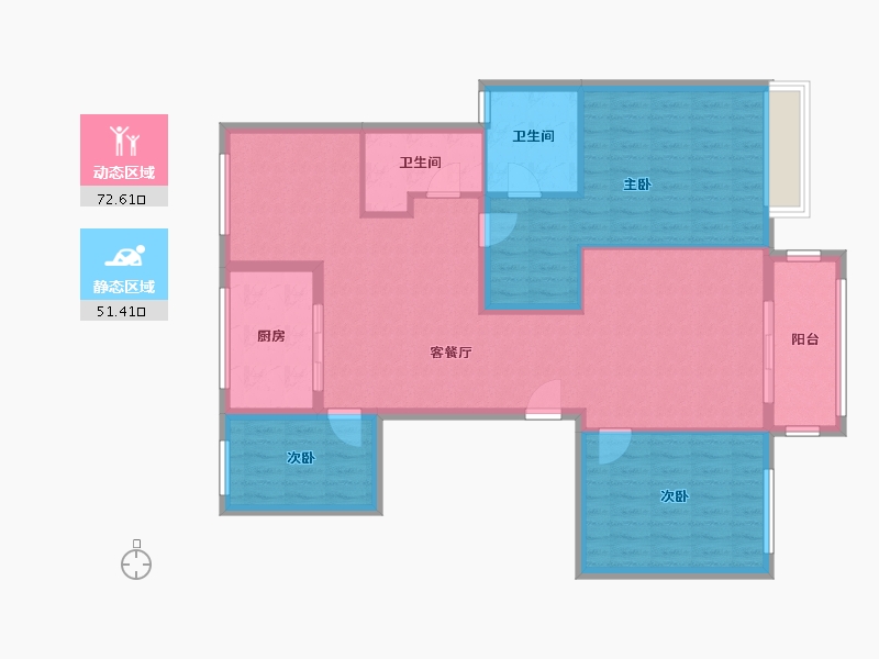 浙江省-金华市-锦绣天成-112.50-户型库-动静分区