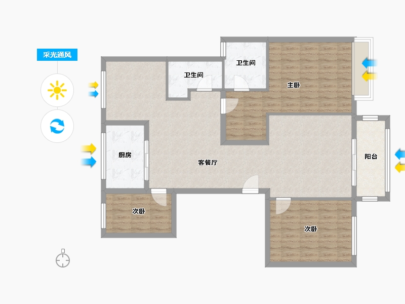 浙江省-金华市-锦绣天成-112.50-户型库-采光通风