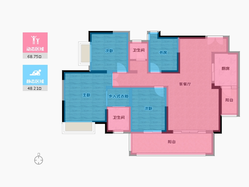 贵州省-毕节市-拓海山语城-108.00-户型库-动静分区