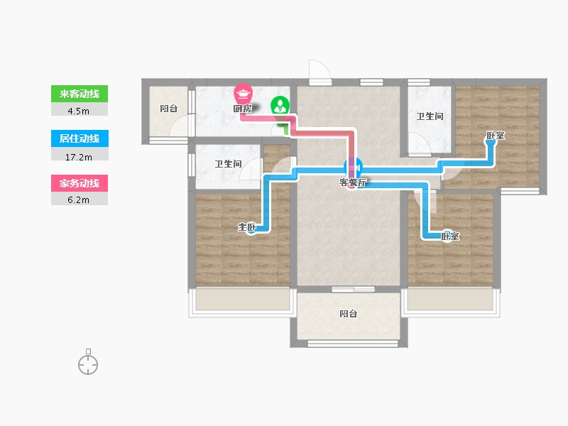 广东省-江门市-滨江和院-86.40-户型库-动静线