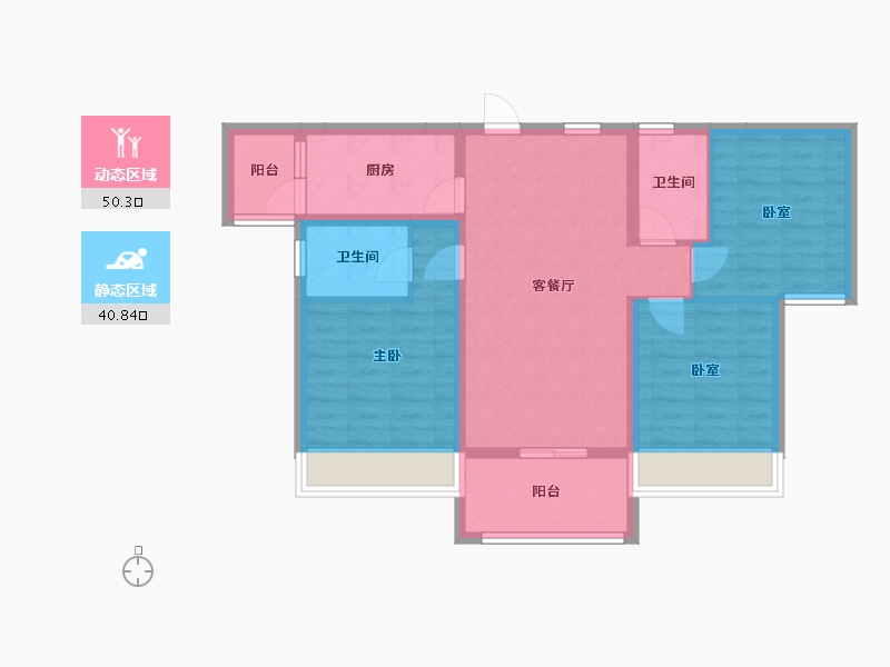 广东省-江门市-滨江和院-86.40-户型库-动静分区