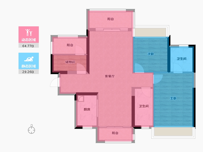 湖南省-株洲市-美的-114.64-户型库-动静分区