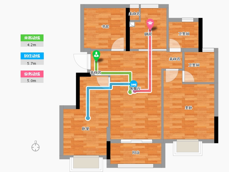 浙江省-嘉兴市-朗诗绿洲璟院-77.44-户型库-动静线