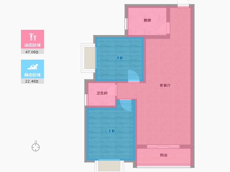 陕西省-西安市-姜西花都姜兴区-60.00-户型库-动静分区