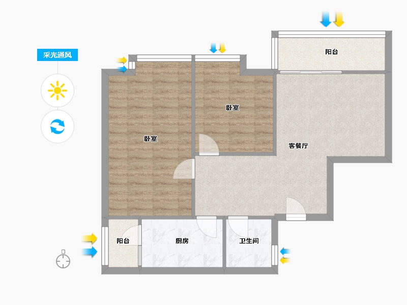 四川省-成都市-芙蓉华庭-68.00-户型库-采光通风