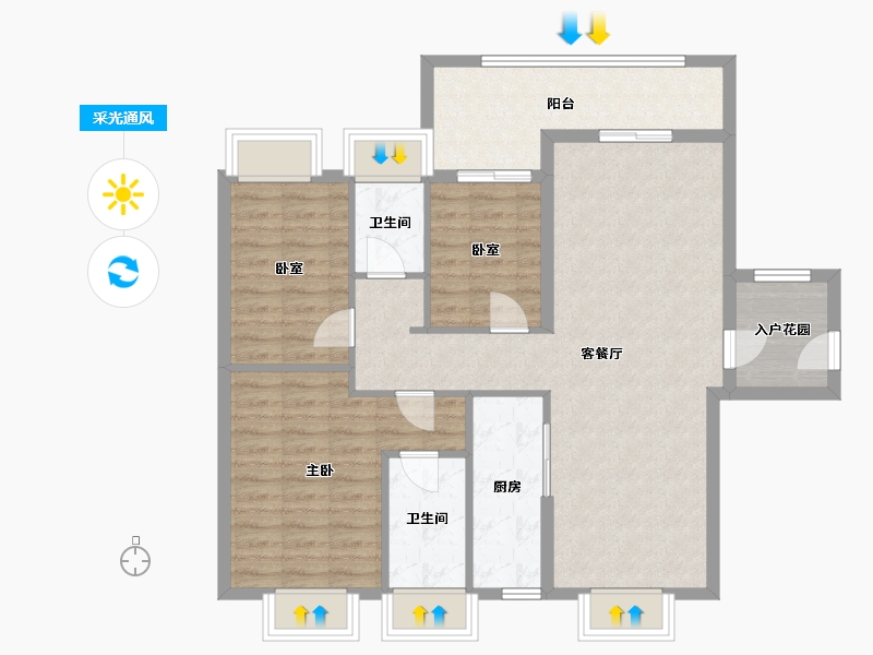 广东省-云浮市-德俊理想派-95.82-户型库-采光通风