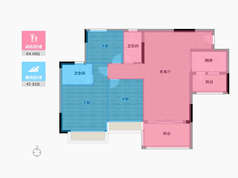 广东省-广州市-上城湾畔-95.00-户型库-动静分区