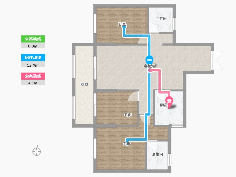 山东省-济宁市-梁山伦达广场住宅区-93.00-户型库-动静线