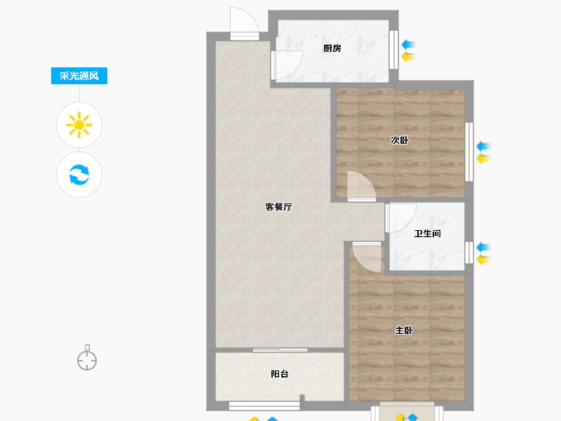 陕西省-西安市-浐灞新城-4期-59.50-户型库-采光通风