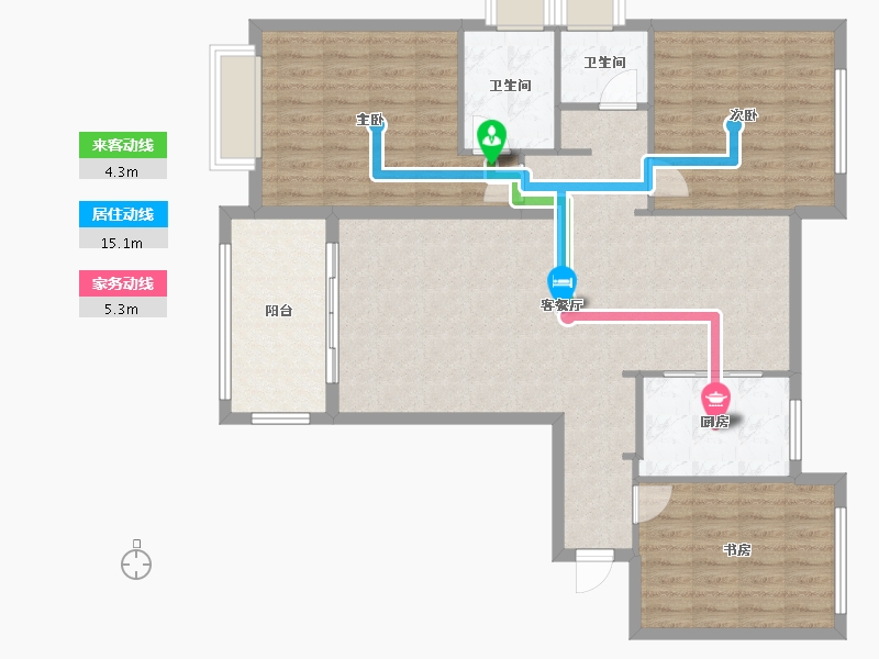 湖北省-荆门市-钟祥承天壹号院-110.40-户型库-动静线