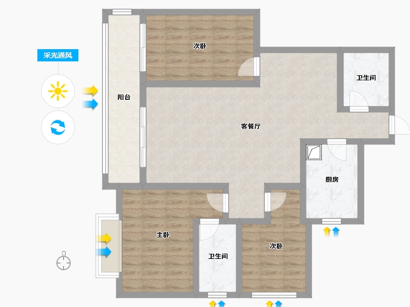 贵州省-贵阳市-天玺苑-110.00-户型库-采光通风