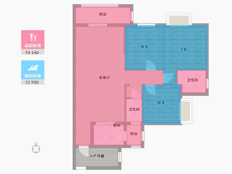 广东省-梅州市-御景江山悦-112.00-户型库-动静分区