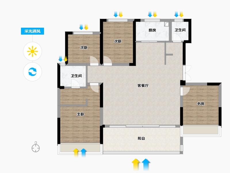 河南省-许昌市-中建观湖珑府-130.00-户型库-采光通风