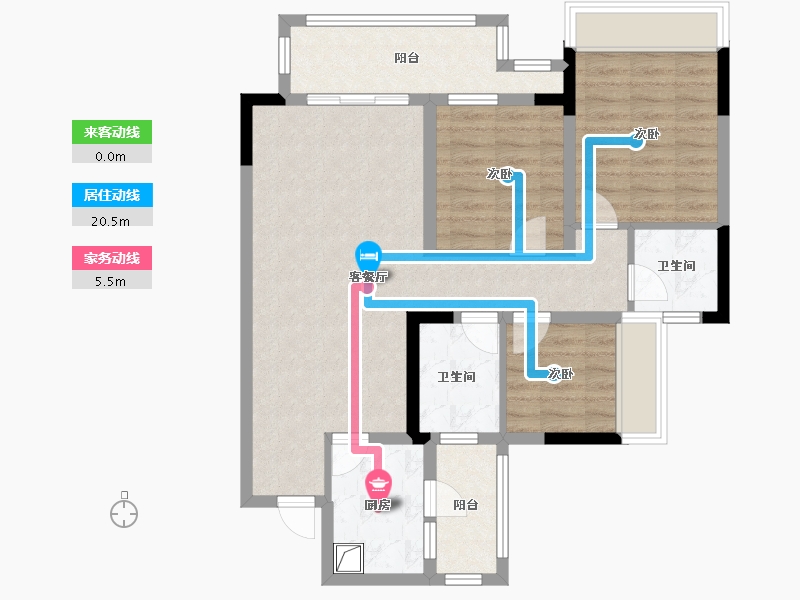 四川省-遂宁市-绿地小区-80.00-户型库-动静线