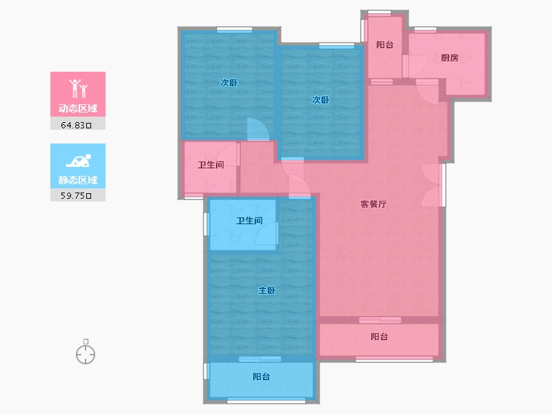 四川省-广安市-凸凹紫云府-111.00-户型库-动静分区