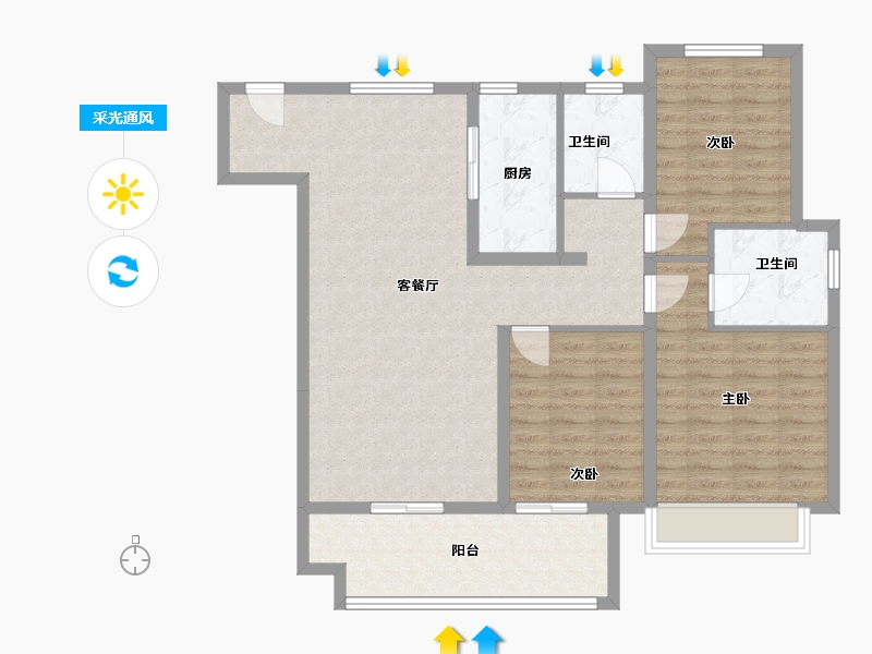 河南省-商丘市-悦珑府-105.12-户型库-采光通风