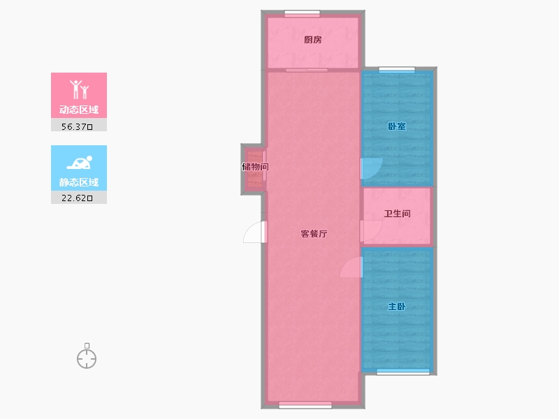 黑龙江省-佳木斯市-金茂府小公寓-80.00-户型库-动静分区