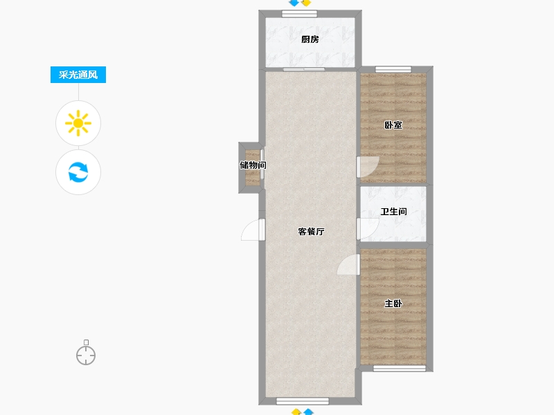 黑龙江省-佳木斯市-金茂府小公寓-80.00-户型库-采光通风