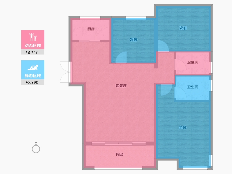 河北省-衡水市-凤凰城-92.80-户型库-动静分区