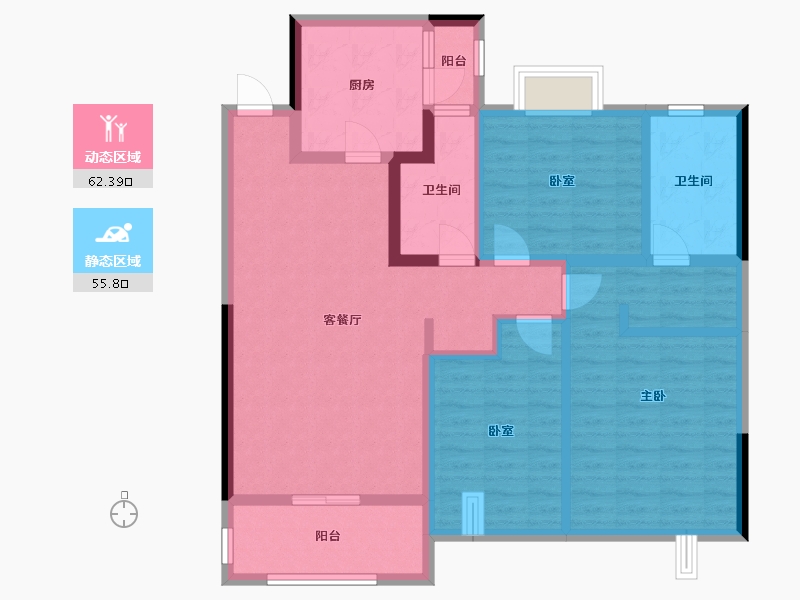 浙江省-湖州市-湖州恒大御峰-104.80-户型库-动静分区