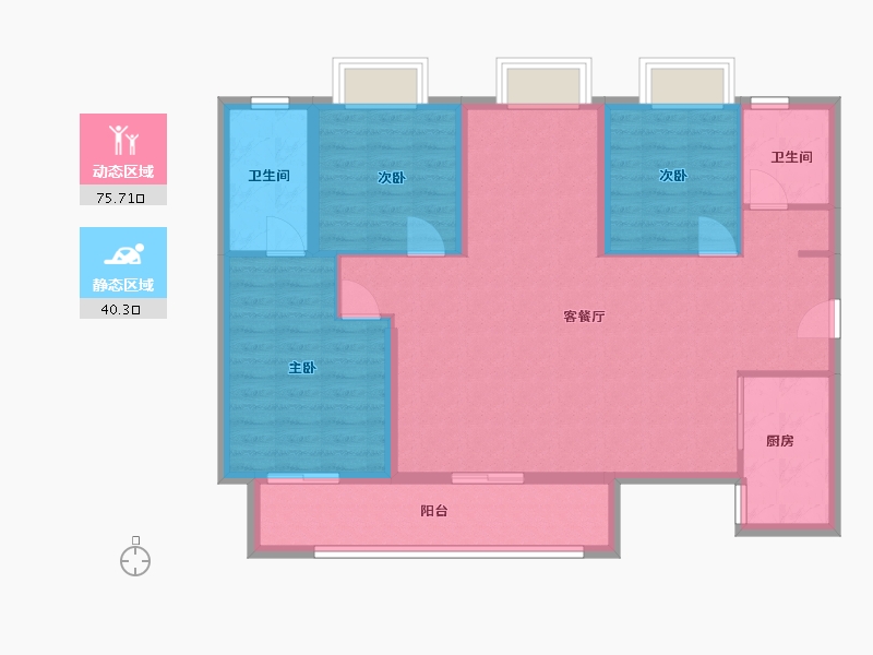 四川省-成都市-九镜堂-105.00-户型库-动静分区