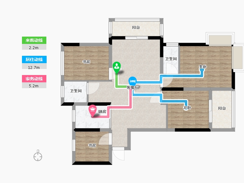 安徽省-合肥市-淝河安百苑C区-96.00-户型库-动静线