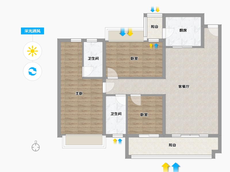 广东省-阳江市-绿景湾-97.39-户型库-采光通风