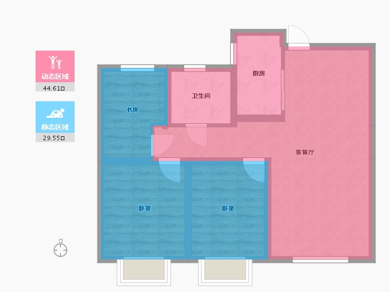 甘肃省-兰州市-天庆·国际新城-80.00-户型库-动静分区