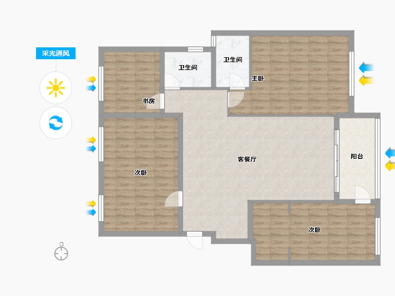 安徽省-宣城市-状元府-109.00-户型库-采光通风