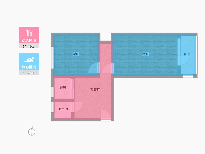 北京-北京市-乔建里-45.36-户型库-动静分区