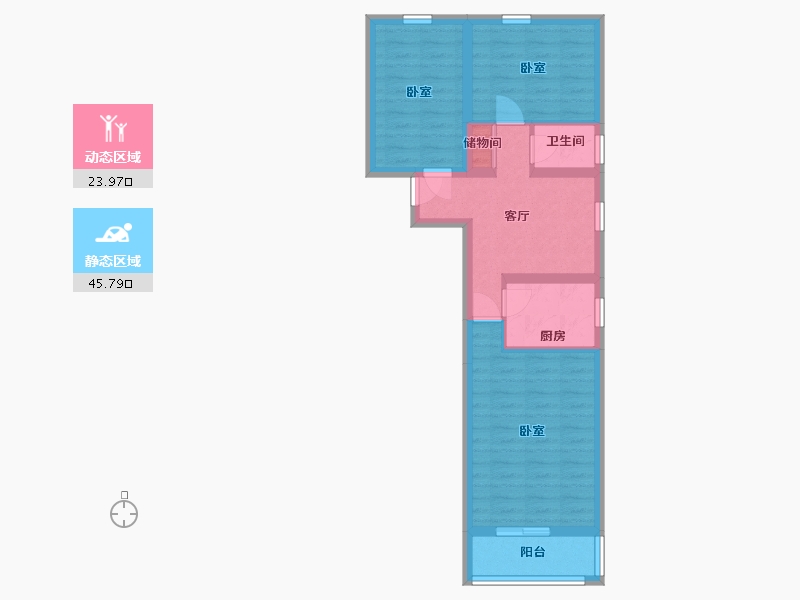 北京-北京市-海户西里-31号院-61.20-户型库-动静分区