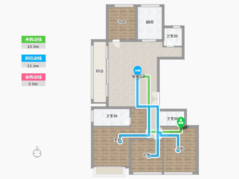 浙江省-杭州市-九龙仓天荟-127.20-户型库-动静线