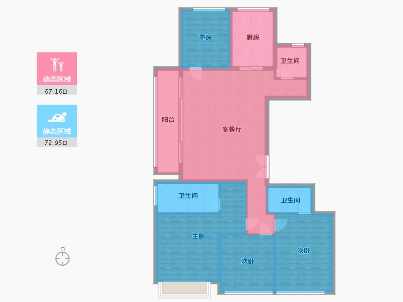 浙江省-杭州市-九龙仓天荟-127.20-户型库-动静分区