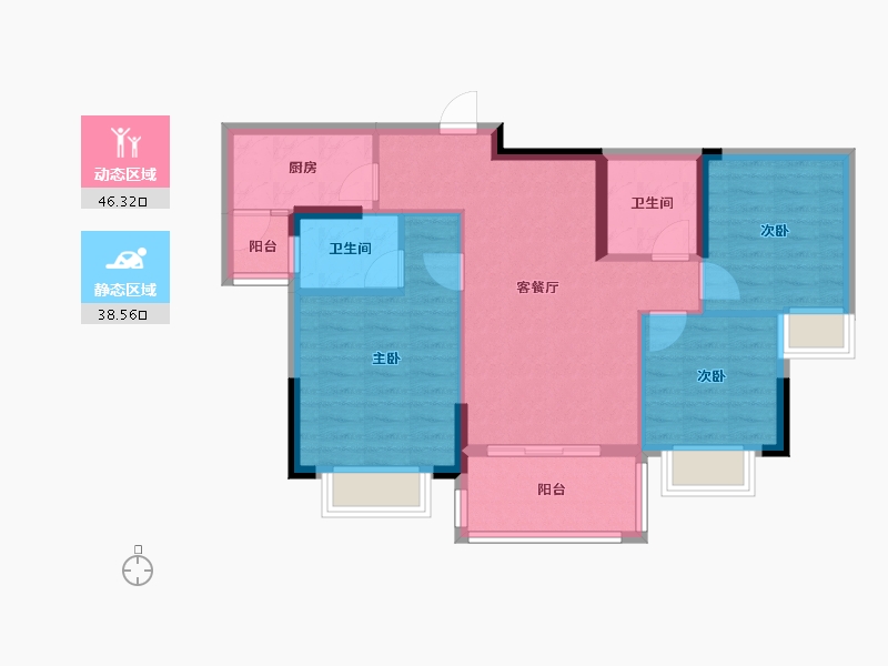 贵州省-安顺市-世通山语湖-76.32-户型库-动静分区