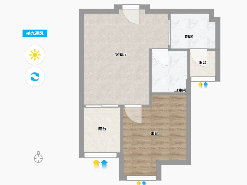 海南省-海口市-鲁能钓鱼台美高梅-44.00-户型库-采光通风